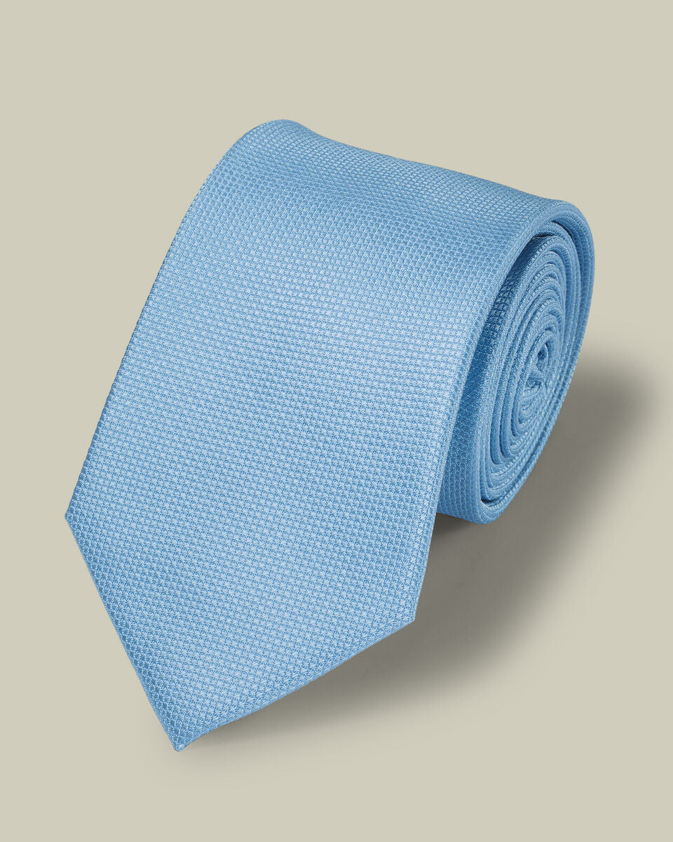 Sky Blue Textured Silk Tie