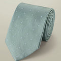 Pale Teal Green Spot Silk Tie