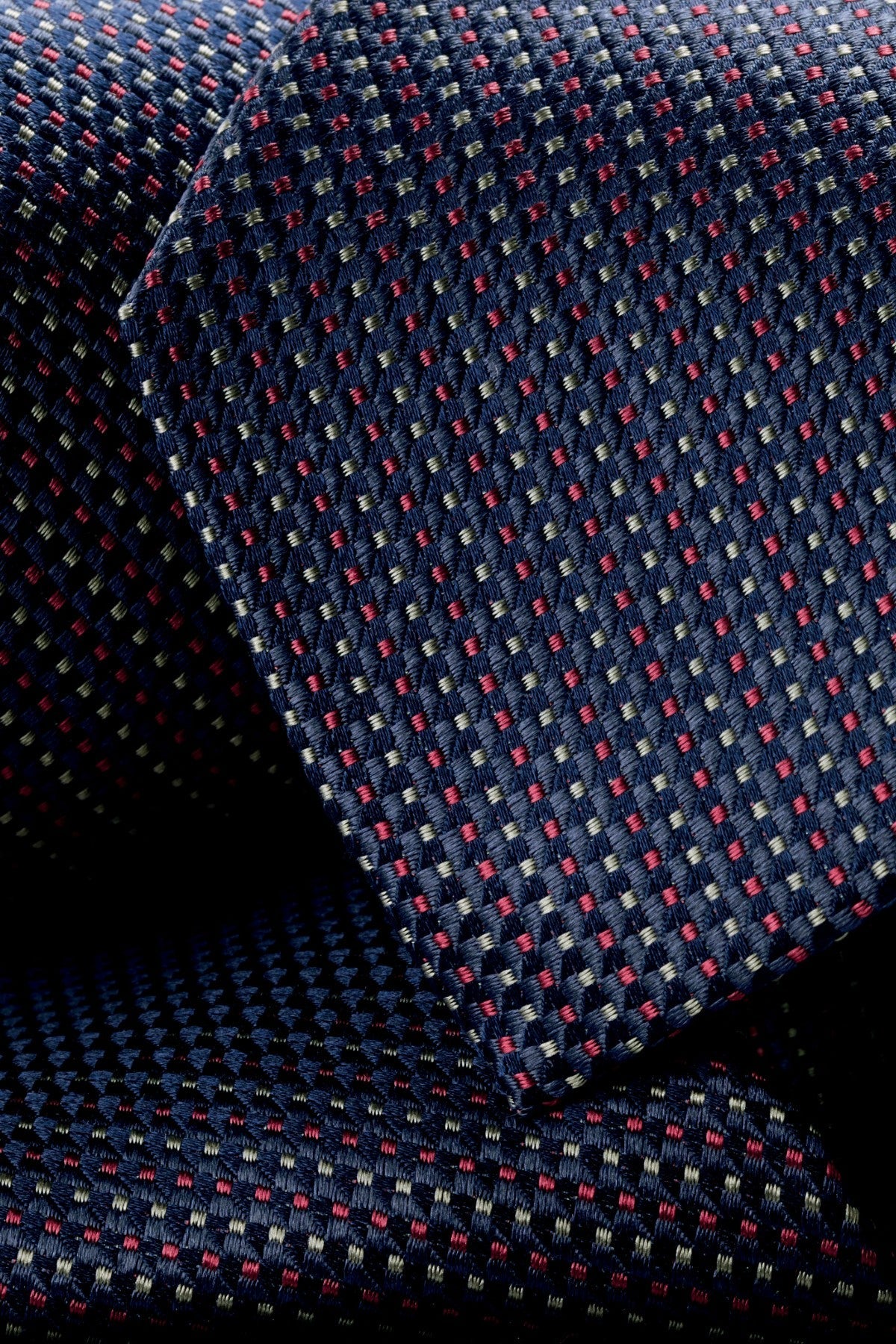 Indigo Blue And Dark Pink Silk Semi Plain Tie