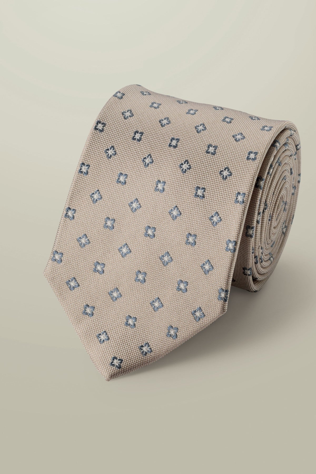Ivory Geo Silk Patterned Tie