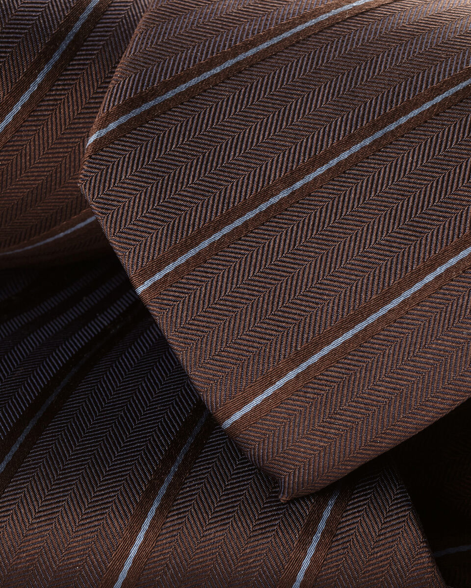 Chocolate Brown Silk Stripe Tie