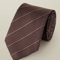 Chocolate Brown Silk Stripe Tie