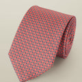 Coral Pink Silk Printed Tie