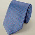 Cornflower Blue And Orange Silk Semi Plain Tie