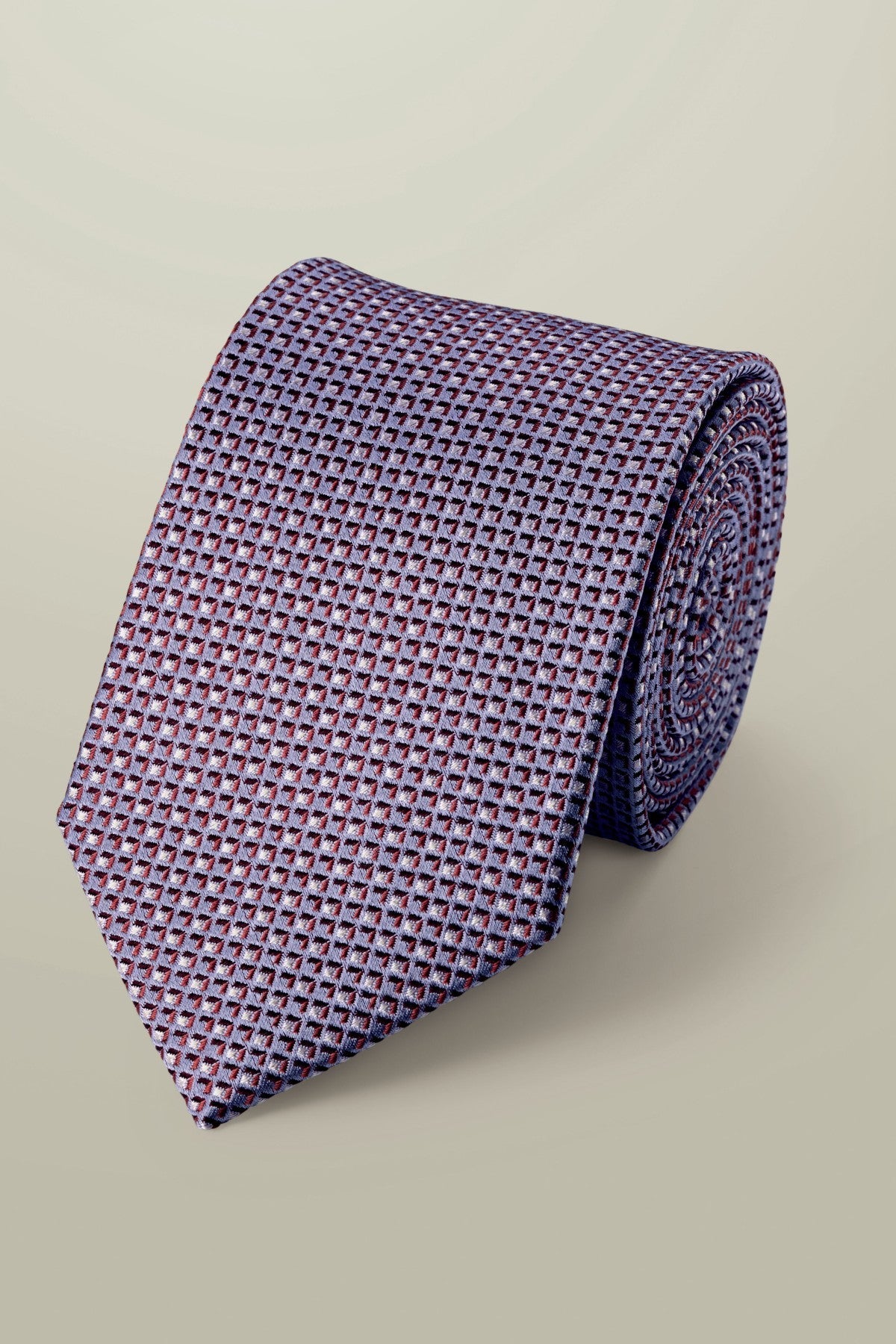 Lilac Purple And Pink Silk Semi Plain Tie