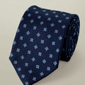 Navy Geo Silk Patterned Tie