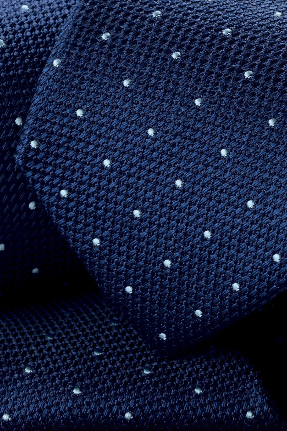 Petrol And Light Blue Spot Silk Slim Tie