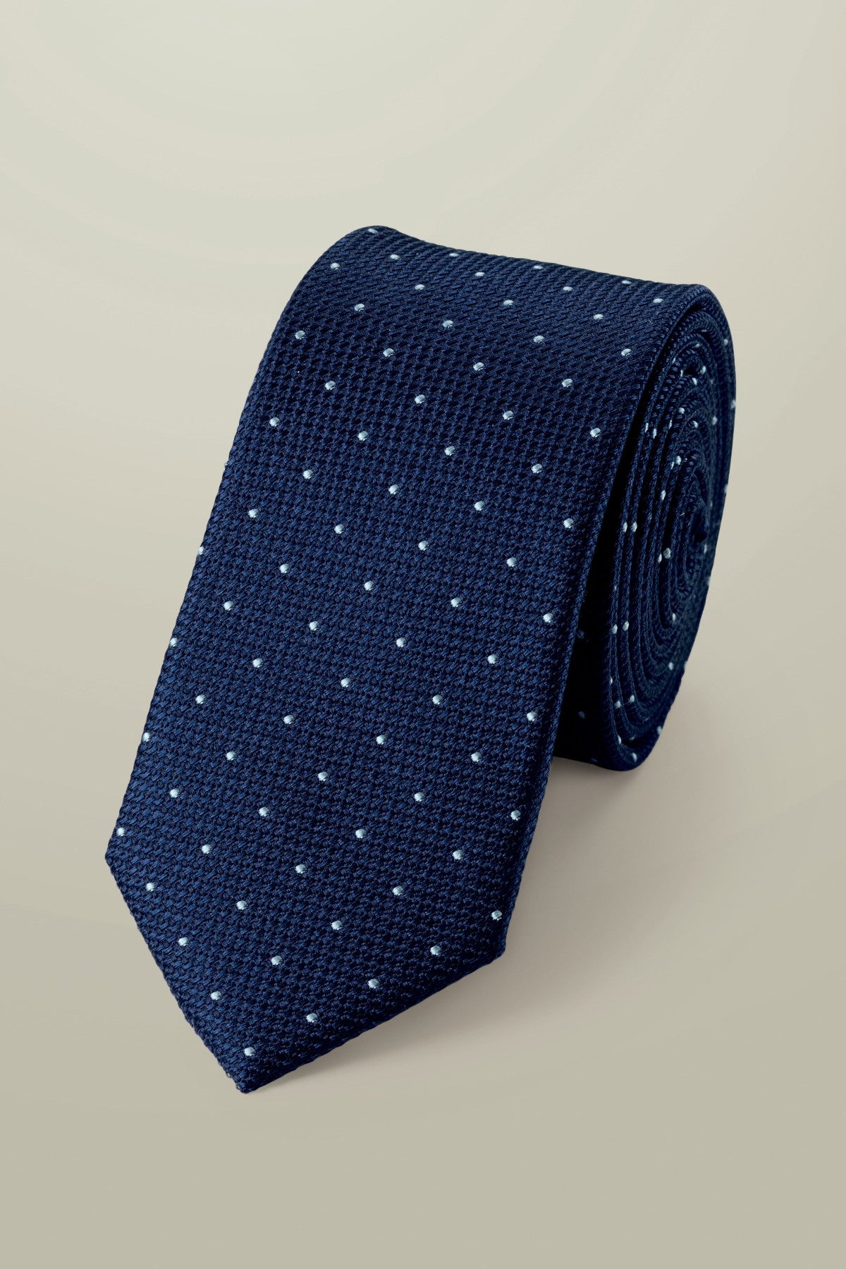 Petrol And Light Blue Spot Silk Slim Tie