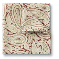 Stone And Brown Linen Silk Paisley Pocket Square