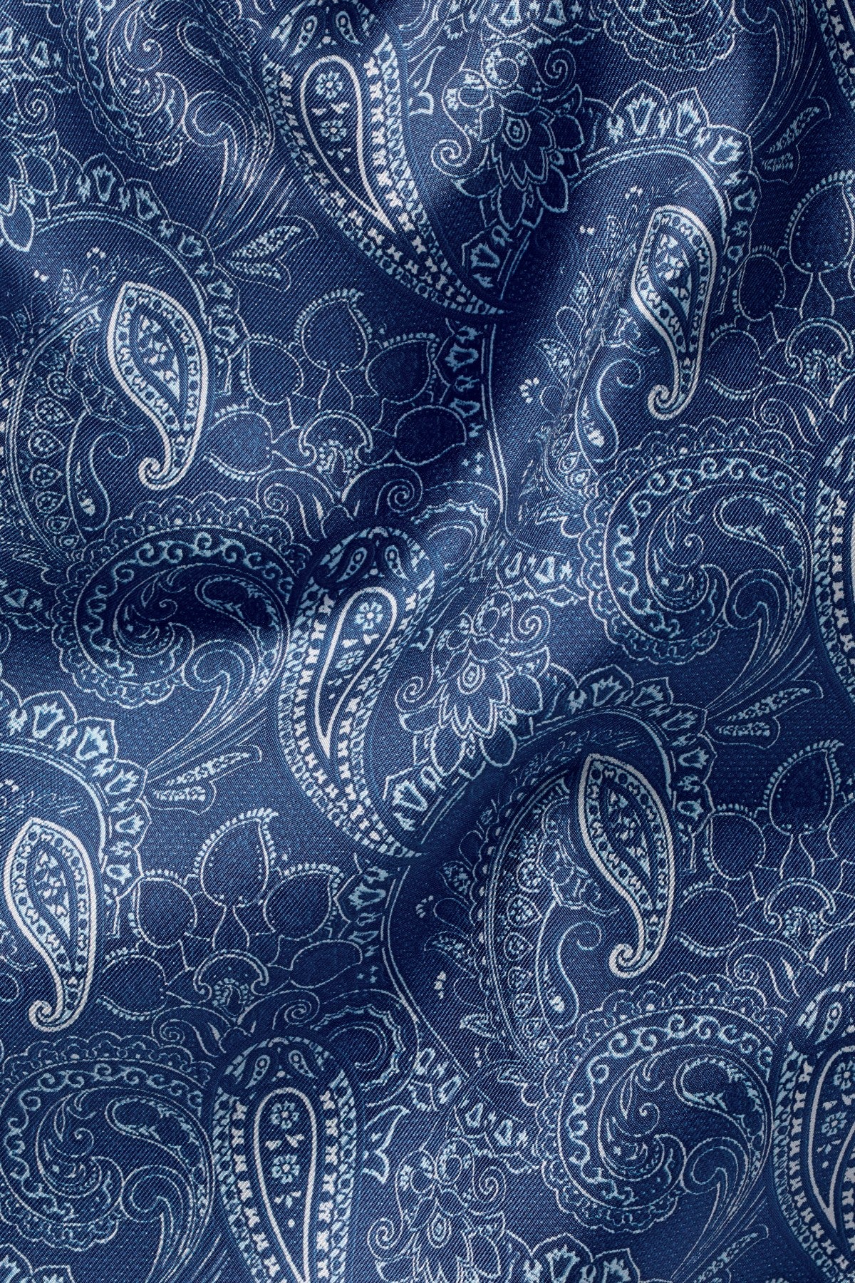 Cobalt Blue Silk Paisley Pocket Square