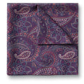 Dark Pink Paisley Silk Pocket Square
