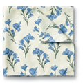 Ivory And Light Blue Silk Floral Pocket Square