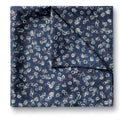 Navy Silk Floral Pocket Square