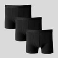 Black 3 Pack Cotton Stretch Jersey Trunks
