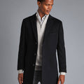 Black Pure Wool Overcoat