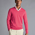 Bright Pink Pure Merino V Neck Jumper
