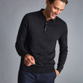 Charcoal Grey Pure Merino Polo Neck Jumper