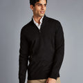 Charcoal Grey Pure Merino Zip Neck Jumper