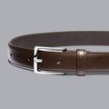 Chocolate Brown Leather Formal Belt