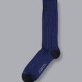 French Blue Cotton Rib Sock