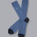 Indigo Blue Cotton Rib Socks