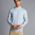Light Blue Pure Merino Crew Neck Jumper