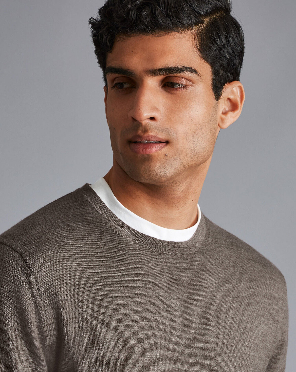 Mocha Pure Merino Crew Neck Jumper