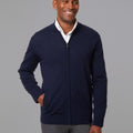Navy Blue Pure Merino Zip Through Bomber