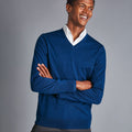 Royal Blue Pure Merino V Neck Jumper