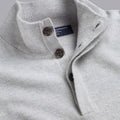 Silver Grey Merino/Cashmere  Button Neck Jumper