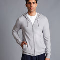 Silver Grey Merino/Cashmere Hooded Zip Through