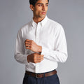 White Plain Slim Fit Button-Down Washed Oxford Shirt
