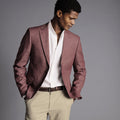 Wine Red Slim Fit Linen Cotton Jacket