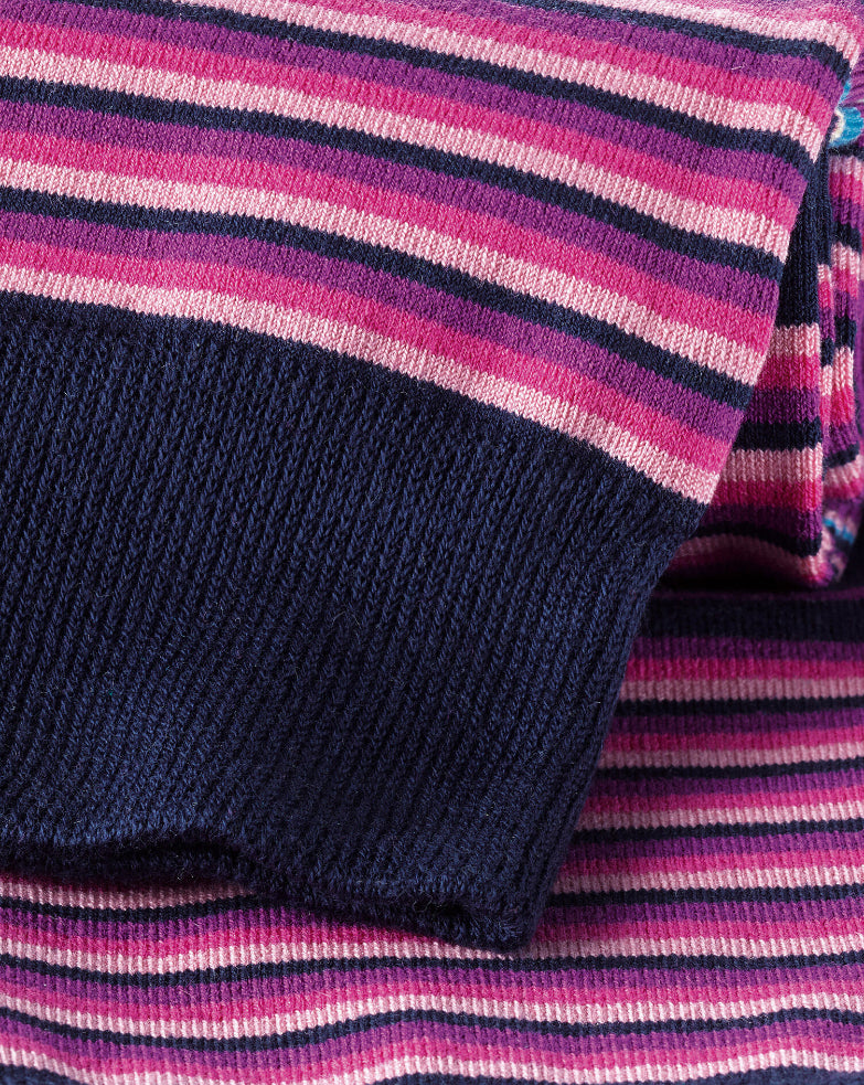 Dark Pink Multi Block Stripe Socks