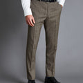 Oatmeal Prince Of Wales Check Slim Fit Suit Trouser