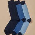 Navy Multi Micro Dash Cotton Rich 3 Pack Socks