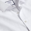 White Slim Fit Cutaway Non-Iron Herringbone Shirt