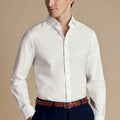 Ivory Non-Iron Twill Cutaway Slim Fit Shirt
