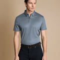 Steel Blue Plain Short Sleeve Jersey Polo