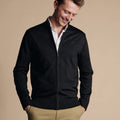 Charcoal Grey Pure Merino Full Zip Through Cardigan