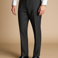 Grey Slim Fit Natural Stretch Birdseye Suit Trouser