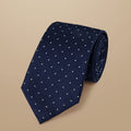 Petrol And Light Blue Spot Silk Stain Resistant Tie