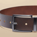 Dark Tan And Chestnut Leather Made In England Reversible Chino Belt