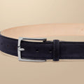 Dark Navy Suede Made In England Belt