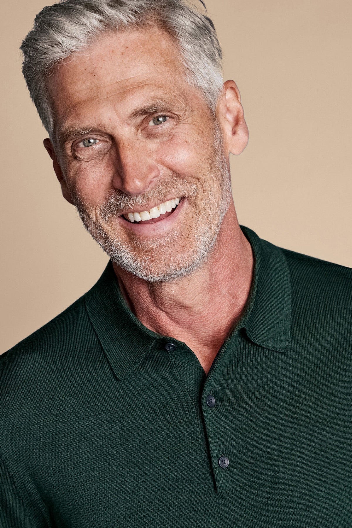 Forest Green Pure Merino Polo Neck Jumper