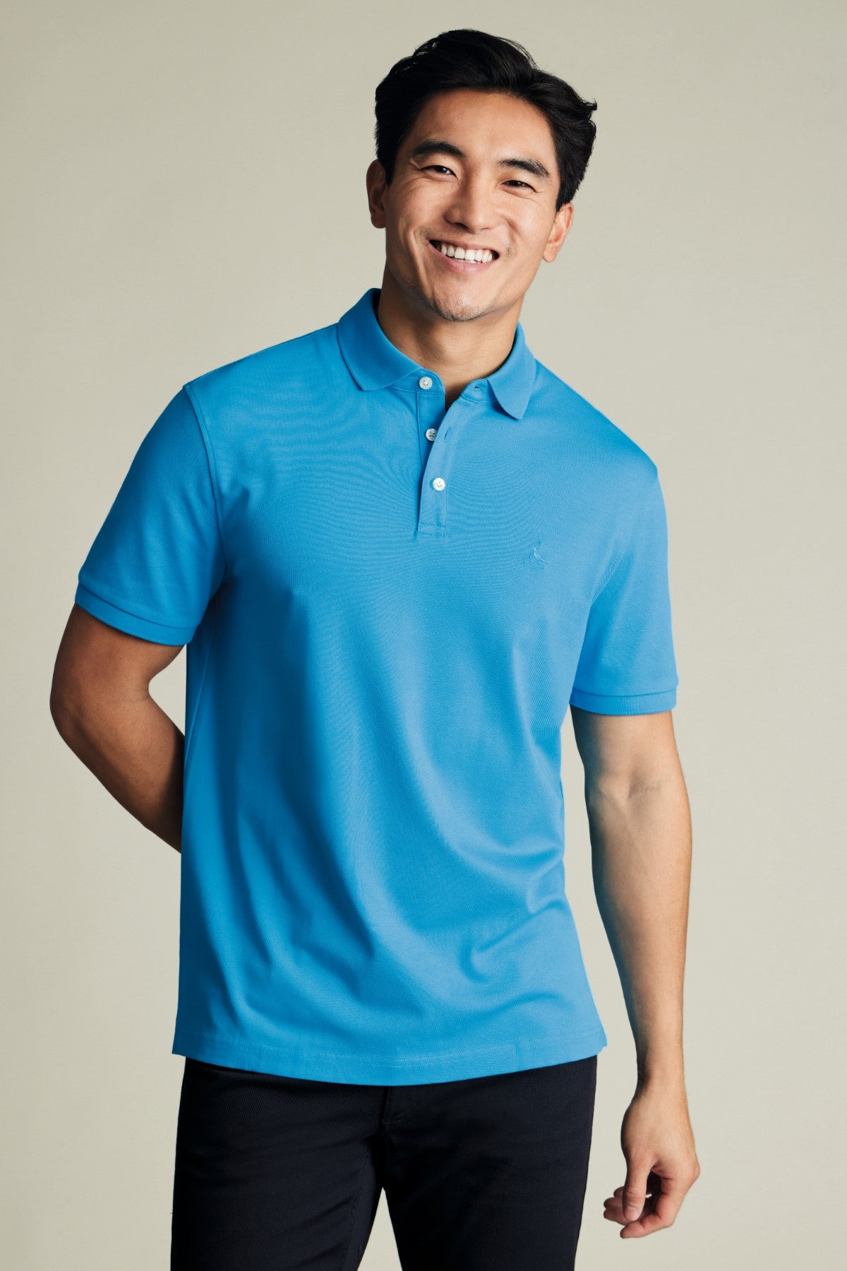 Turquoise Blue Short Sleeve Cotton Pique Polo