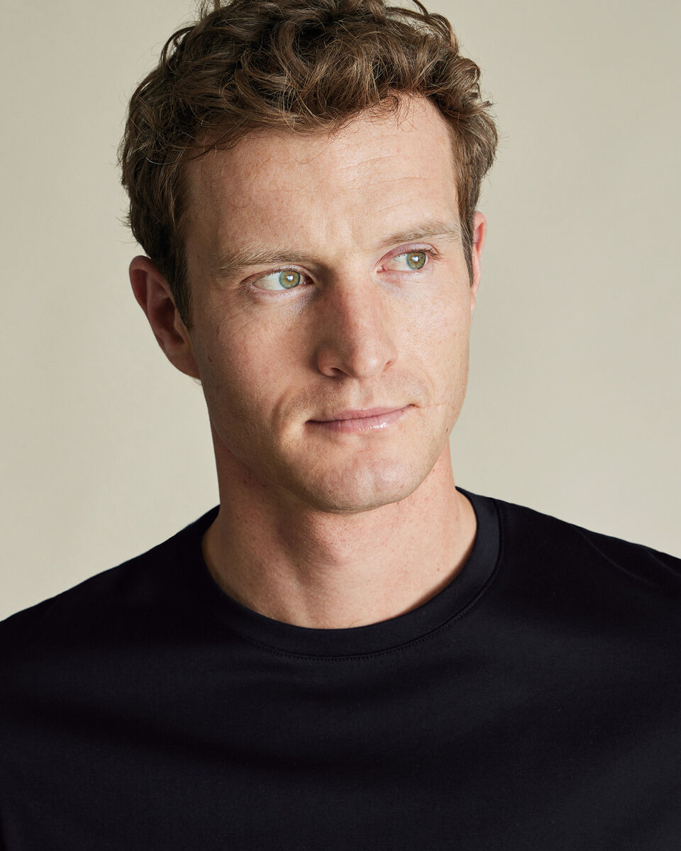Black Cotton Short Sleeve T Shirt