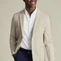 Ivory Cotton Stretch Slim Fit Jacket
