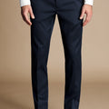 Denim Blue Classic Fit Smart Texture Trousers