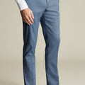 Airforce Blue Slim Fit Smart Texture Trousers